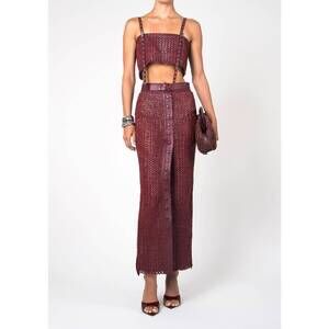 NEW NONCHALANT LABEL karter crop top in bordeaux